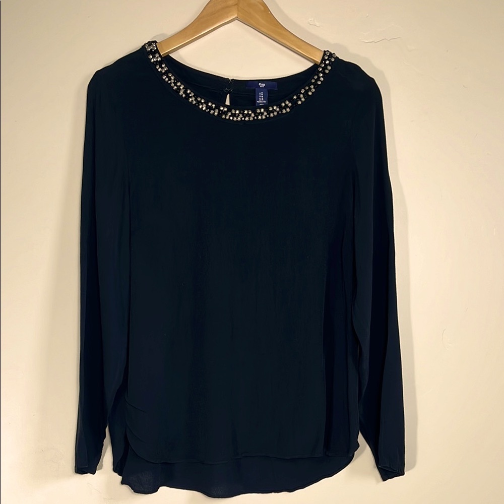 Elegant Black Beaded Women's Top
